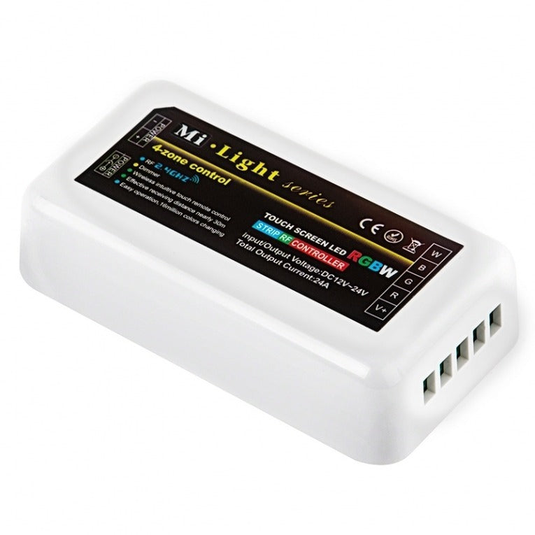 Slimme ontvanger voor ledstrip - 4 groepen - KLEUR + WIT Slimme ontvanger voor ledstrip - 4 groepen - KLEUR + WIT